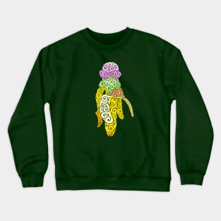 Swirly Ice Cream Banana Crewneck Sweatshirt